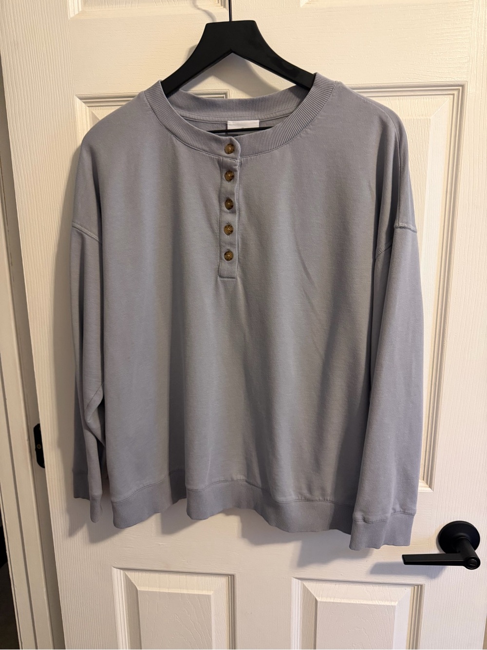J. Jill Fit Light Gray Henley with Button Placket